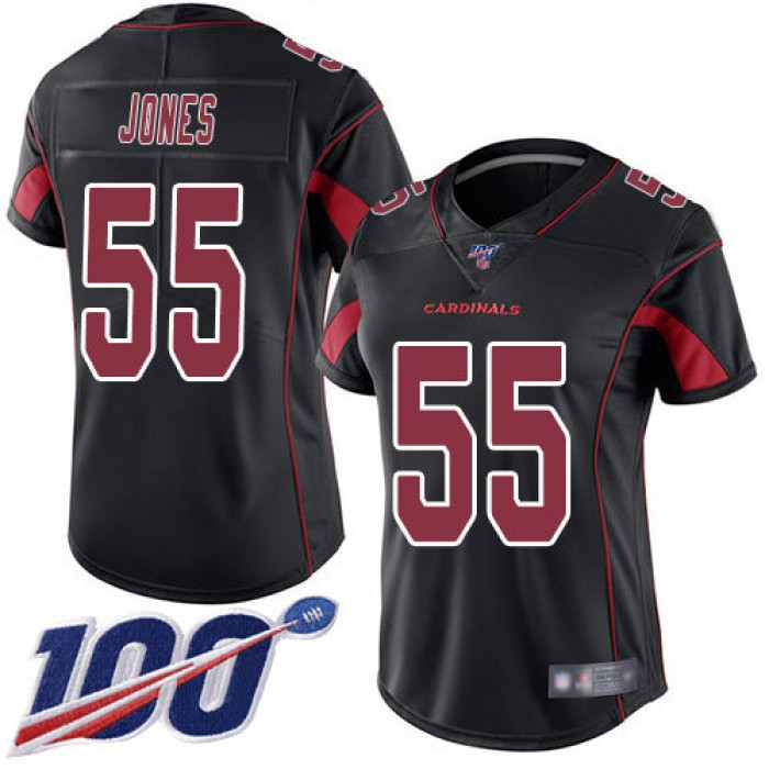 Nike Cardinals #55 Chandler Jones Black Women's Stitched NFL Limited Rush 100th Season Jersey