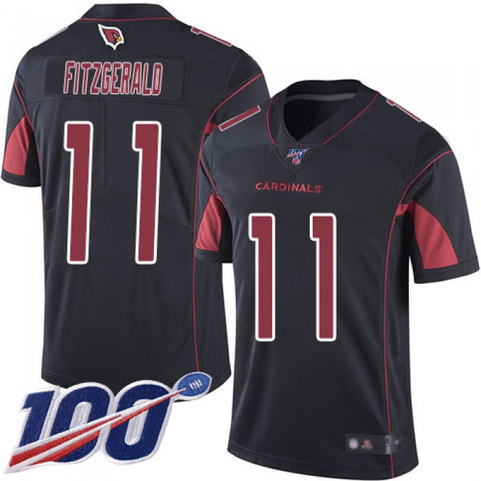 Nike Cardinals #11 Larry Fitzgerald Black Men's Stitched NFL Limited Rush 100th Season Jersey