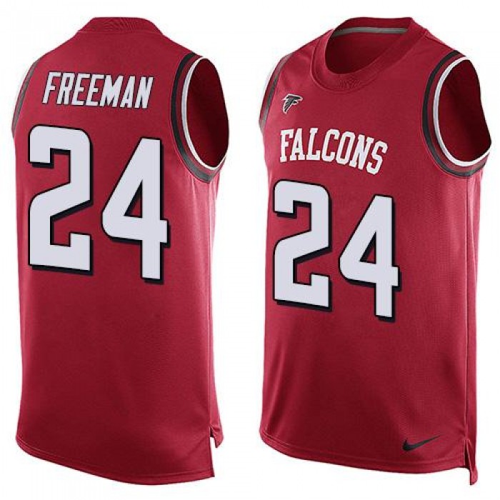 Men's Atlanta Falcons #24 Devonta Freeman Red Hot Pressing Player Name & Number Nike NFL Tank Top Jersey
