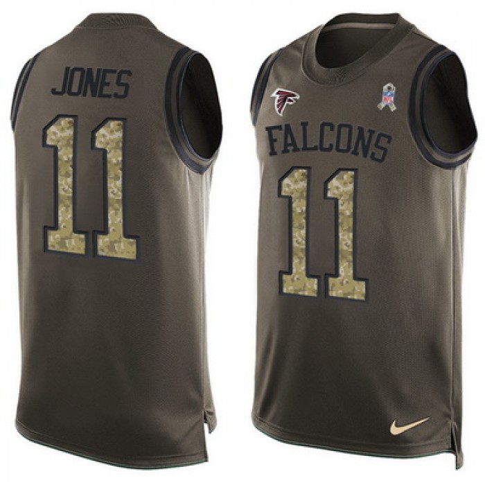 Men's Atlanta Falcons #11 Julio Jones Green Salute to Service Hot Pressing Player Name & Number Nike NFL Tank Top Jersey