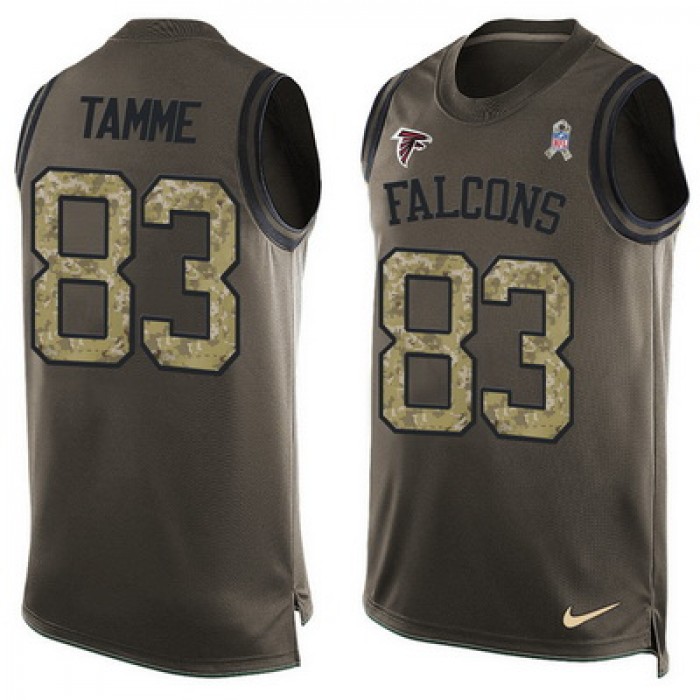 Men's Atlanta Falcons #83 Jacob Tamme Green Salute to Service Hot Pressing Player Name & Number Nike NFL Tank Top Jersey