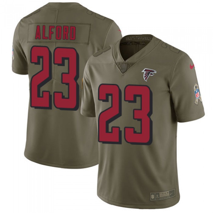 Nike Atlanta Falcons #23 Robert Alford Olive Men's Stitched NFL Limited 2017 Salute To Service Jersey