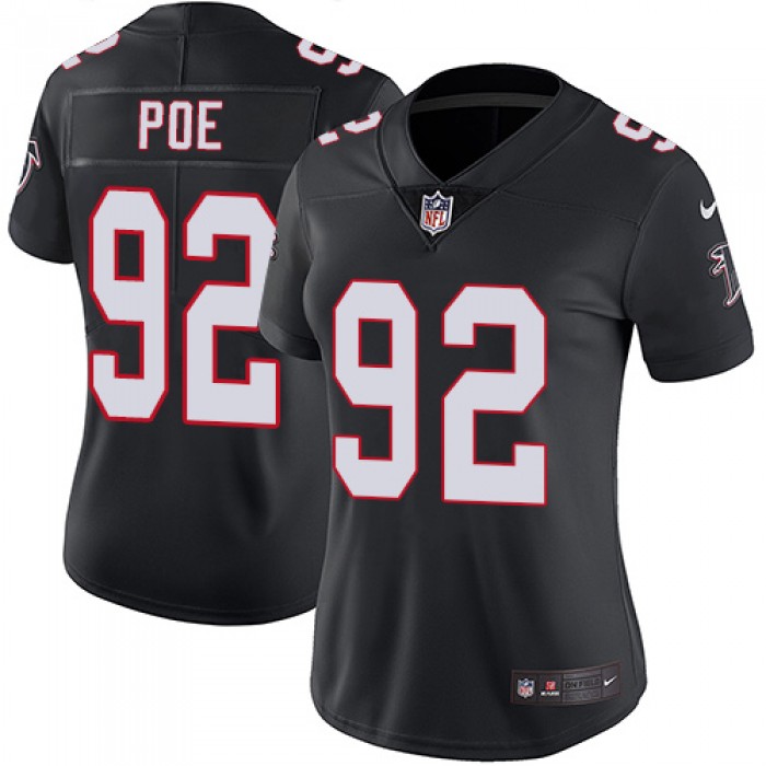 Women's Nike Falcons #92 Dontari Poe Black Alternate Stitched NFL Vapor Untouchable Limited Jersey