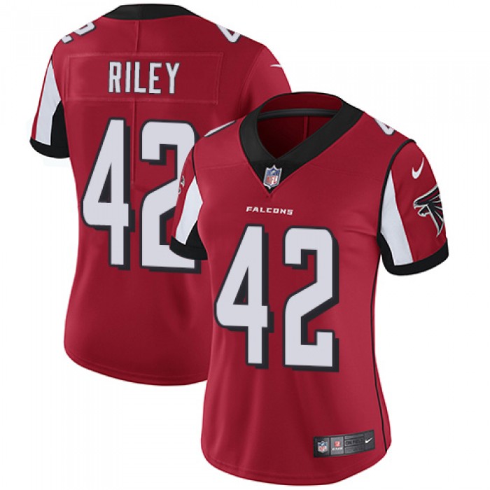 Women's Nike Falcons #42 Duke Riley Red Team Color Stitched NFL Vapor Untouchable Limited Jersey