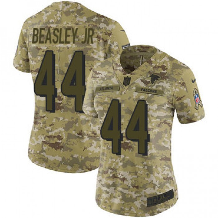 Nike Falcons #44 Vic Beasley Jr Camo Women's Stitched NFL Limited 2018 Salute to Service Jersey