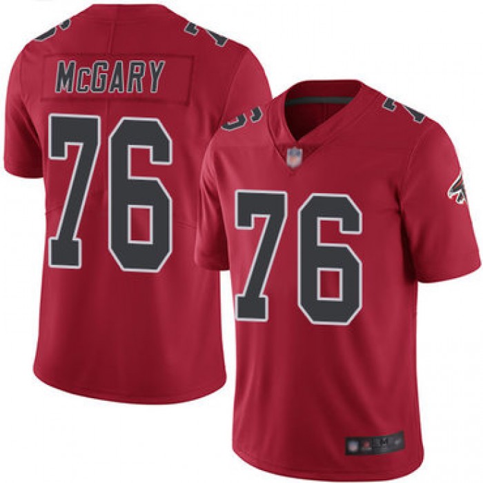 Falcons #76 Kaleb McGary Red Men's Stitched Football Limited Rush Jersey