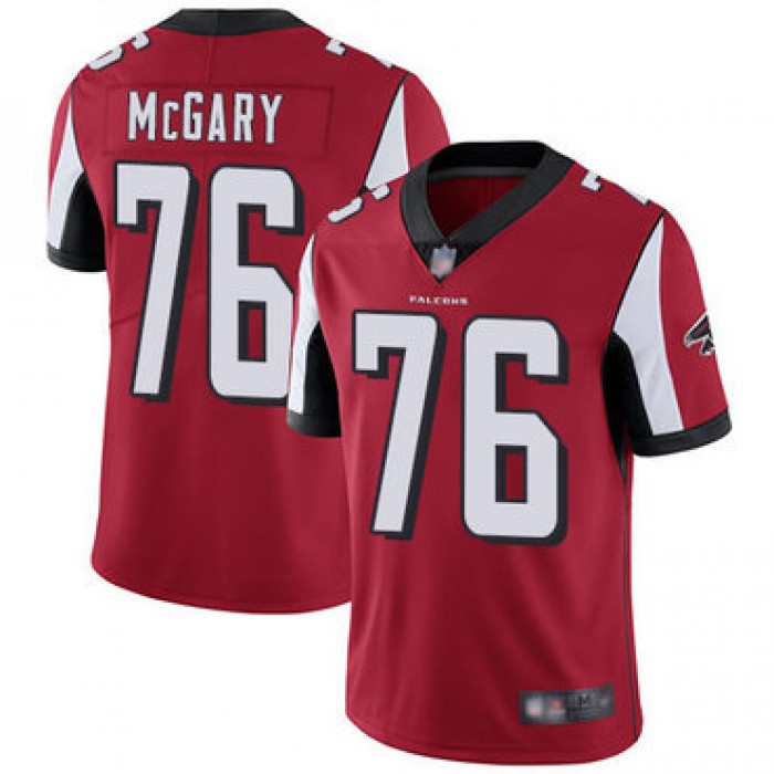 Falcons #76 Kaleb McGary Red Team Color Men's Stitched Football Vapor Untouchable Limited Jersey