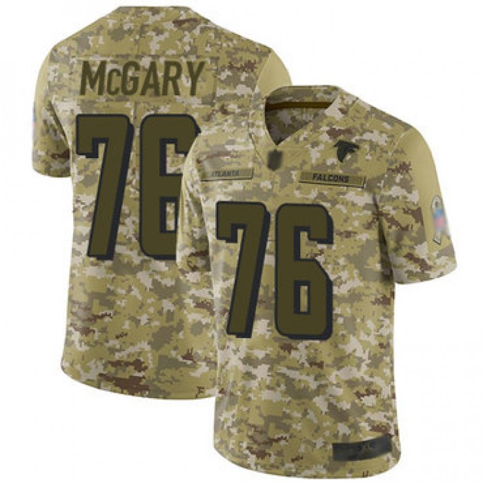 Falcons #76 Kaleb McGary Camo Men's Stitched Football Limited 2018 Salute To Service Jersey