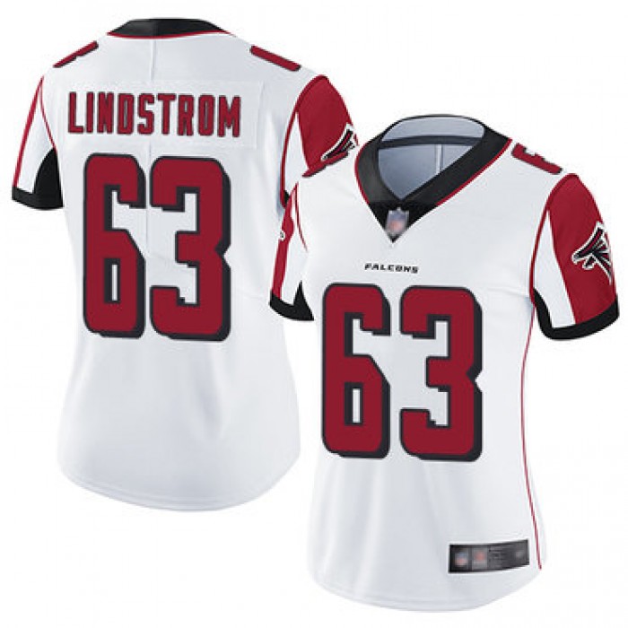 Falcons #63 Chris Lindstrom White Women's Stitched Football Vapor Untouchable Limited Jersey
