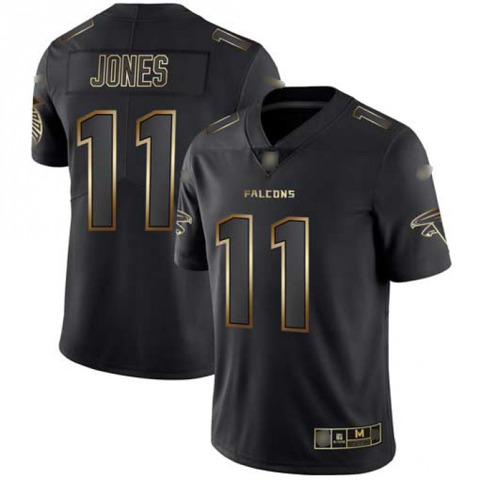 Falcons #11 Julio Jones Black Gold Men's Stitched Football Vapor Untouchable Limited Jersey