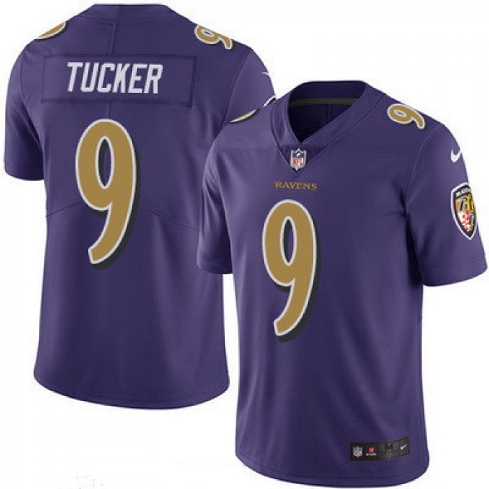 Men's Baltimore Ravens #9 Justin Tucker Purple 2016 Color Rush Stitched NFL Nike Limited Jersey