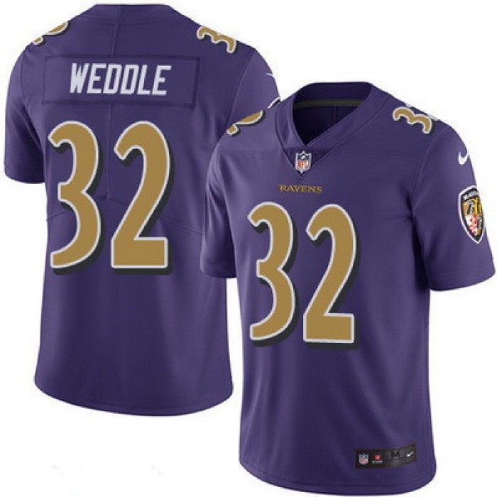 Men's Baltimore Ravens #32 Eric Weddle Purple 2016 Color Rush Stitched NFL Nike Limited Jersey