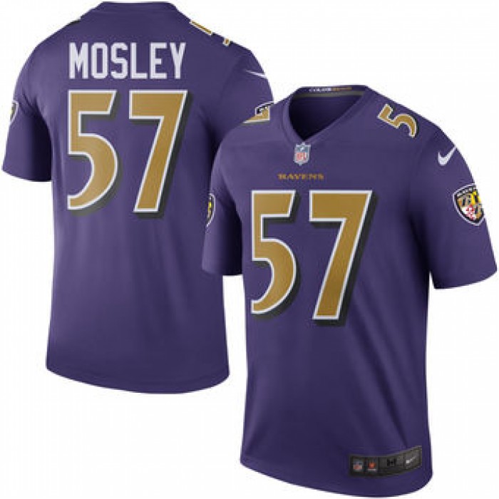 Men's Baltimore Ravens #57 C.J. Mosley Nike Purple Color Rush Legend Jersey