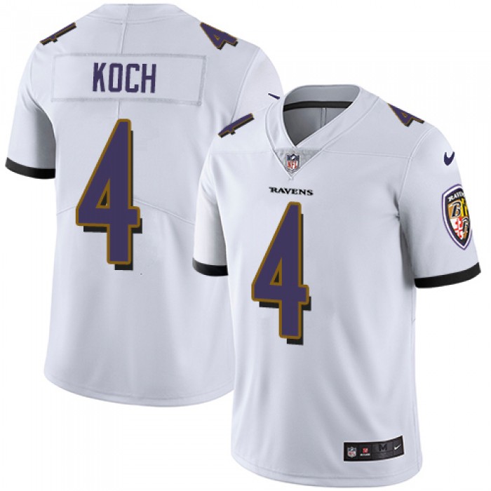 Nike Baltimore Ravens #4 Sam Koch White Men's Stitched NFL Vapor Untouchable Limited Jersey