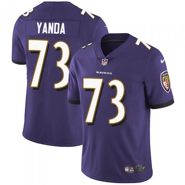 Nike Baltimore Ravens #73 Marshal Yanda Purple Team Color Men's Stitched NFL Vapor Untouchable Limited Jersey