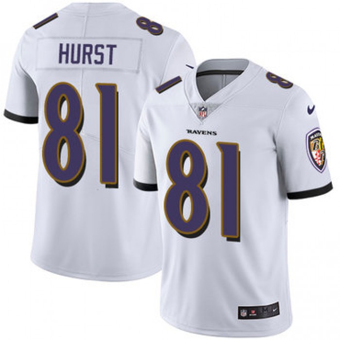 Nike Baltimore Ravens #81 Hayden Hurst White Men's Stitched NFL Vapor Untouchable Limited Jersey