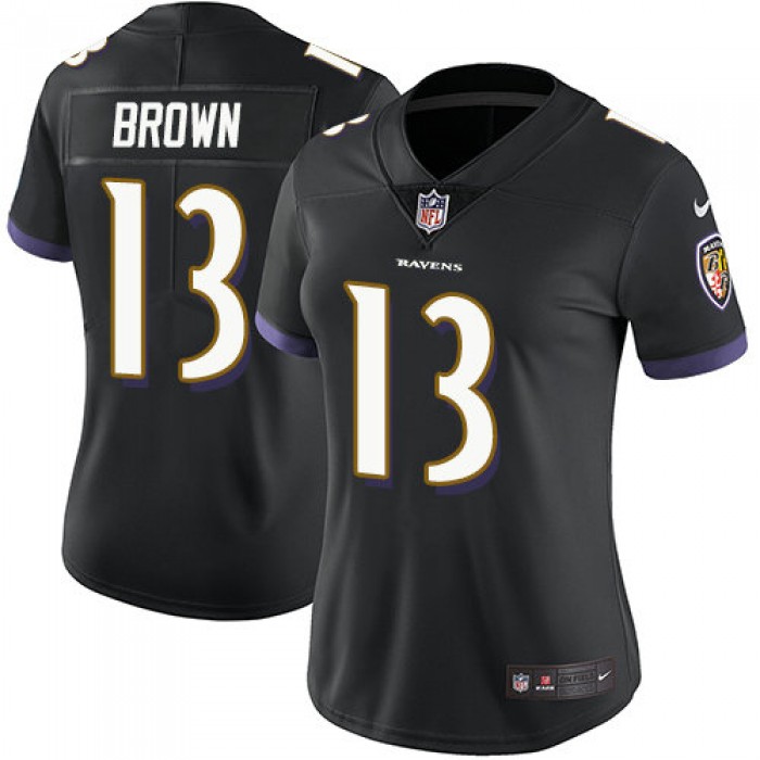 Women Nike Ravens #13 John Brown Black Alternate Stitched NFL Vapor Untouchable Limited Jersey
