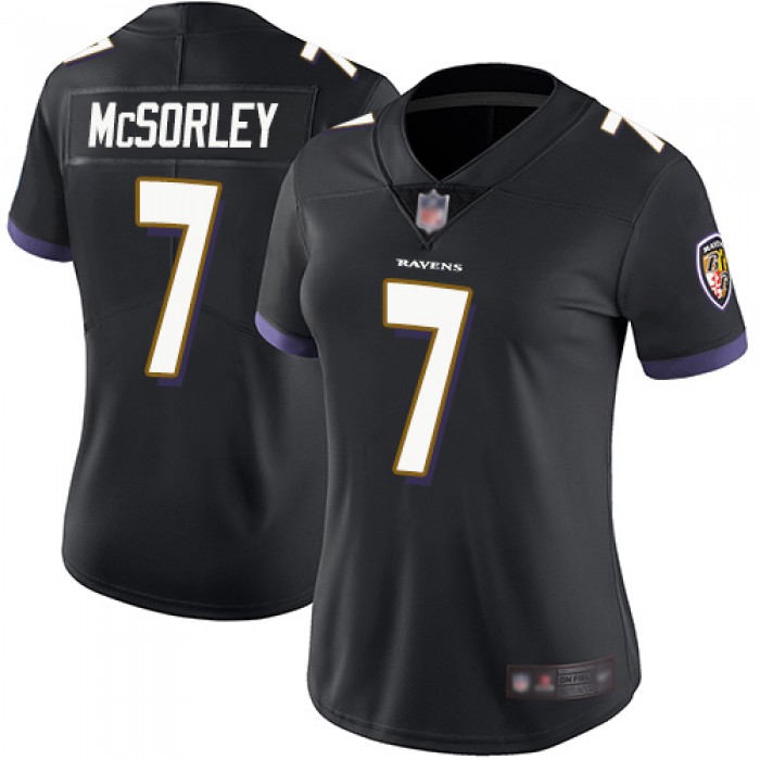 Ravens #7 Trace McSorley Black Alternate Women's Stitched Football Vapor Untouchable Limited Jersey