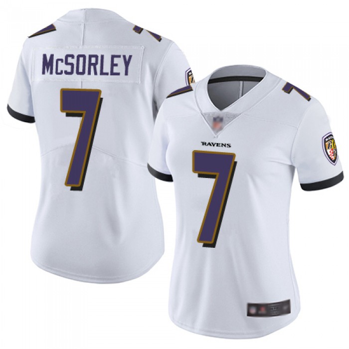 Ravens #7 Trace McSorley White Women's Stitched Football Vapor Untouchable Limited Jersey