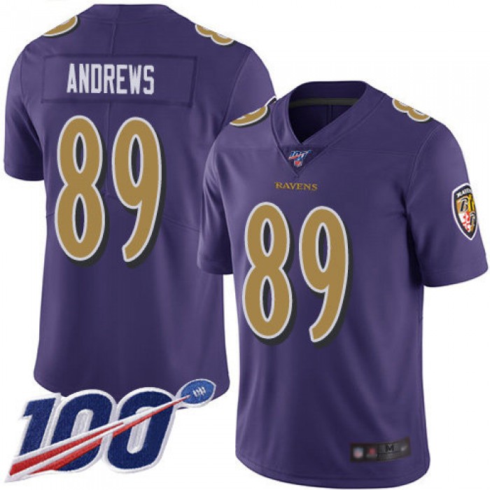 Nike Ravens #89 Mark Andrews Purple Men's Stitched NFL Limited Rush 100th Season Jersey