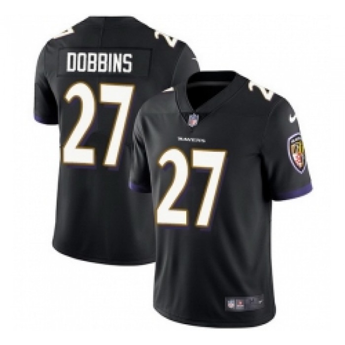Nike Ravens 27 J K Dobbins Black Alternate Men Stitched NFL Vapor Untouchable Limited Jersey