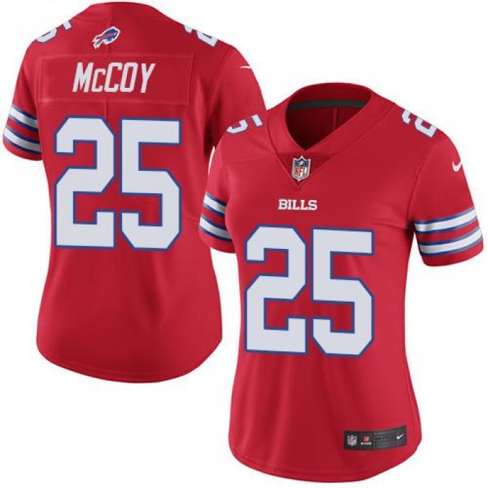 Nike Bills #25 LeSean McCoy Red Women's Stitched NFL Limited Rush Jersey