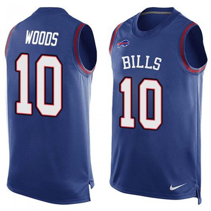 Men's Buffalo Bills #10 Robert Woods Royal Blue Hot Pressing Player Name & Number Nike NFL Tank Top Jersey
