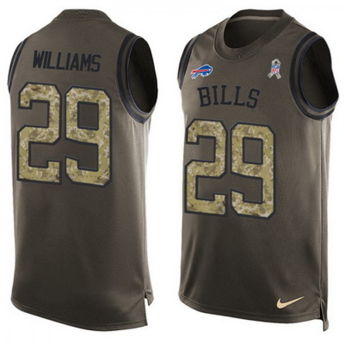 Men's Buffalo Bills #29 Karlos Williams Green Salute to Service Hot Pressing Player Name & Number Nike NFL Tank Top Jersey