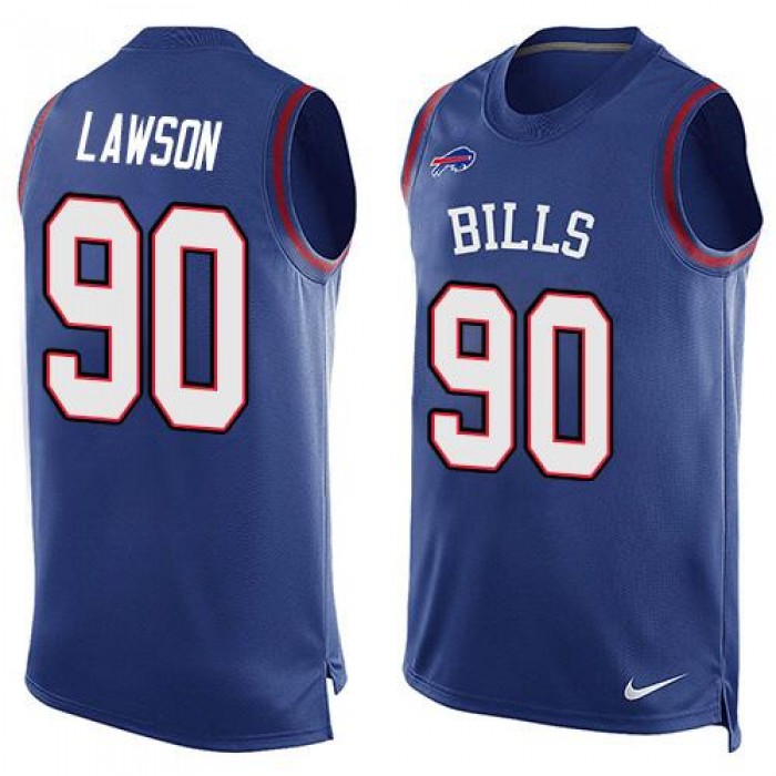 Men's Buffalo Bills #90 Shaq Lawson Royal Blue Hot Pressing Player Name & Number Nike NFL Tank Top Jersey