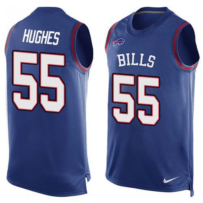 Men's Buffalo Bills #55 Jerry Hughes Royal Blue Hot Pressing Player Name & Number Nike NFL Tank Top Jersey