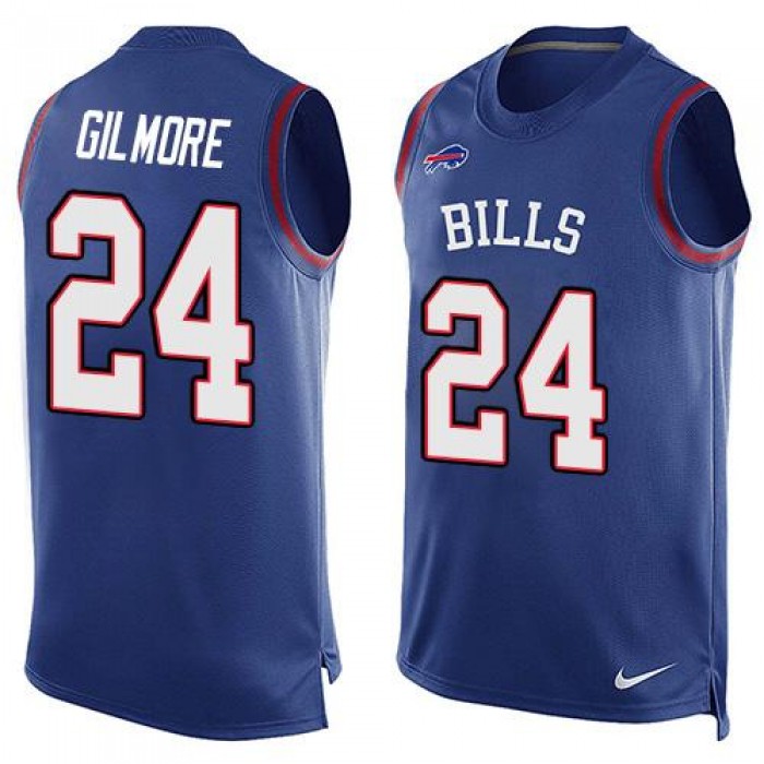 Men's Buffalo Bills #24 Stephon Gilmore Royal Blue Hot Pressing Player Name & Number Nike NFL Tank Top Jersey