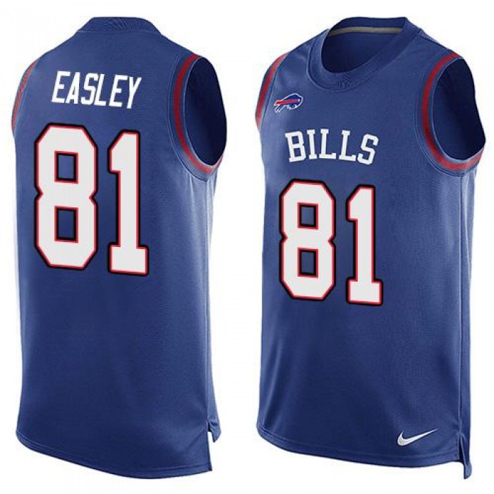 Men's Buffalo Bills #81 Marcus Easley Royal Blue Hot Pressing Player Name & Number Nike NFL Tank Top Jersey