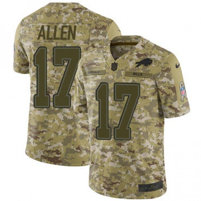 Nike Bills #17 Josh Allen Camo Men's Stitched NFL Limited 2018 Salute To Service Jersey