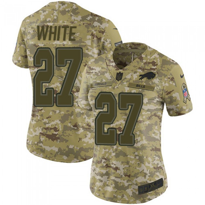 Nike Bills #27 Tre'Davious White Camo Women's Stitched NFL Limited 2018 Salute to Service Jersey