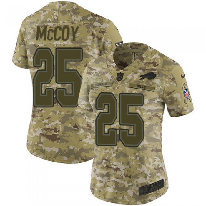 Nike Bills #25 LeSean McCoy Camo Women's Stitched NFL Limited 2018 Salute to Service Jersey