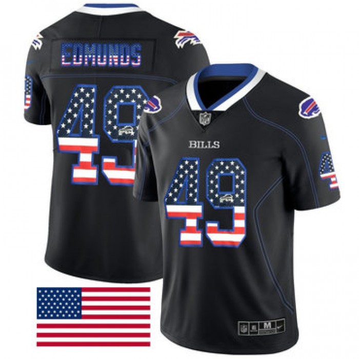 Nike Buffalo Bills #49 Tremaine Edmunds Black USA Flag Fashion Limited Jersey