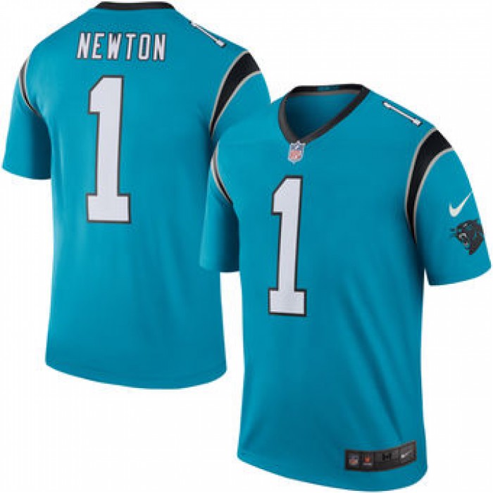 Men's Carolina Panthers #1 Cam Newton Nike Blue Color Rush Legend Jersey