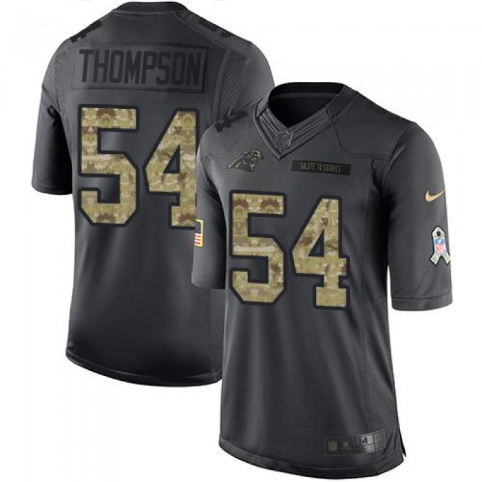 Nike Panthers #54 Shaq Thompson Black Men's Stitched NFL Limited 2016 Salute to Service Jersey