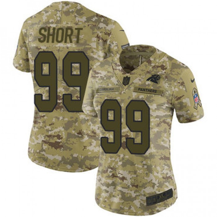Nike Panthers #99 Kawann Short Camo Women's Stitched NFL Limited 2018 Salute to Service Jersey