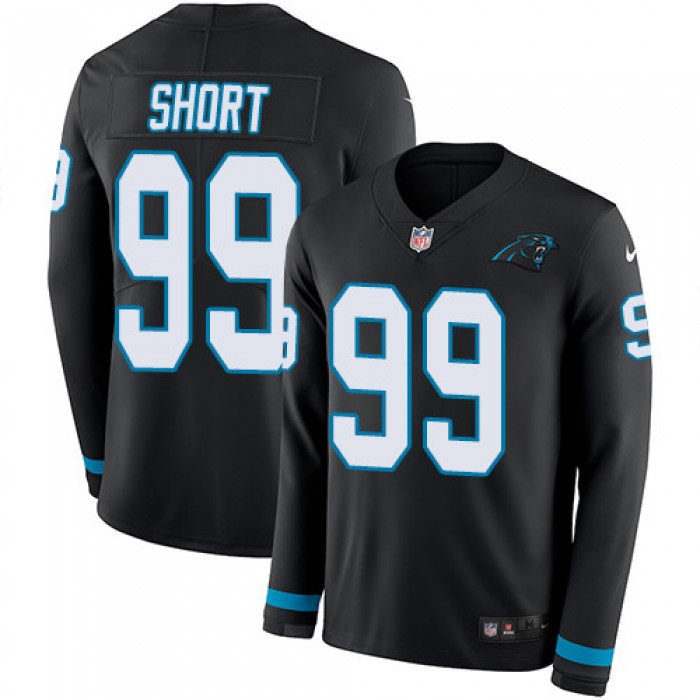 Nike Panthers #99 Kawann Short Black Team Color Men's Stitched NFL Limited Therma Long Sleeve Jersey