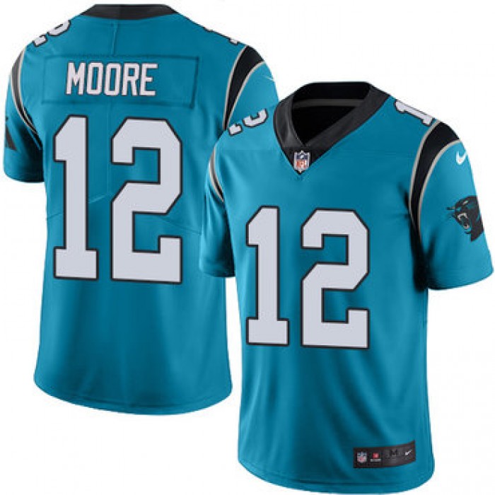 Nike Carolina Panthers #12 DJ Moore Blue Alternate Men's Stitched NFL Vapor Untouchable Limited Jersey