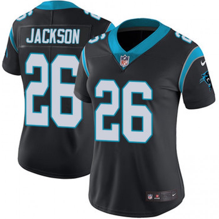 Nike Panthers #26 Donte Jackson Black Team Color Women's Stitched NFL Vapor Untouchable Limited Jersey