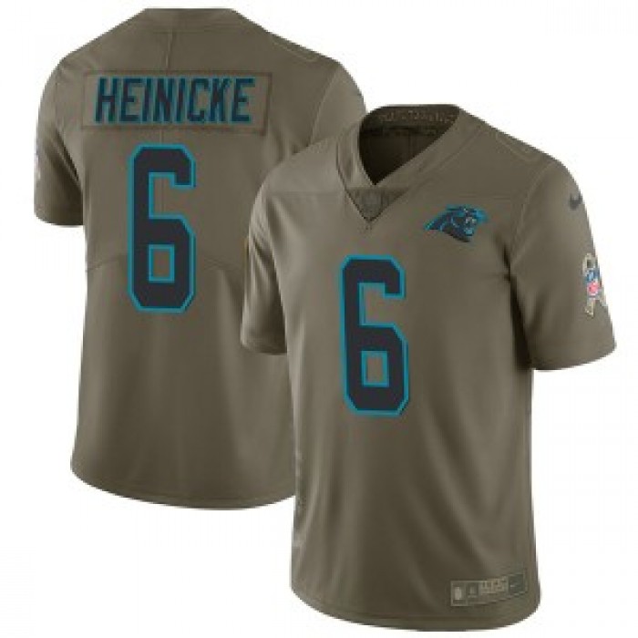 Men's Nike Carolina Panthers #6 Taylor Heinicke Limited Green 2017 Salute to Service Jersey