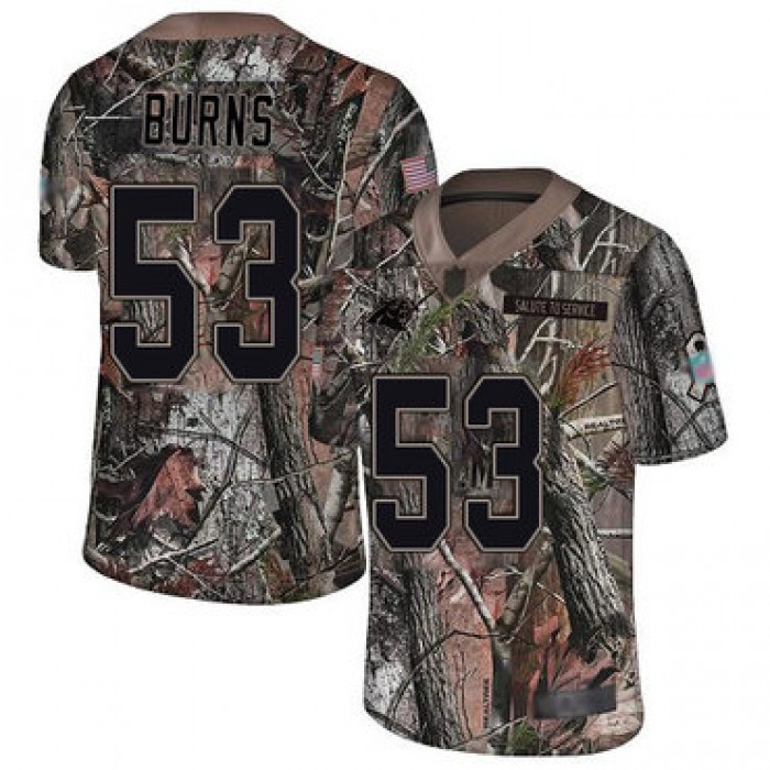 Panthers #53 Brian Burns Camo Men's Stitched Football Limited Rush Realtree Jersey