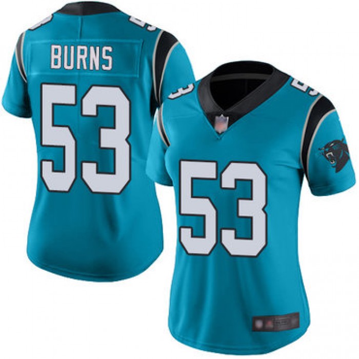 Panthers #53 Brian Burns Blue Alternate Women's Stitched Football Vapor Untouchable Limited Jersey