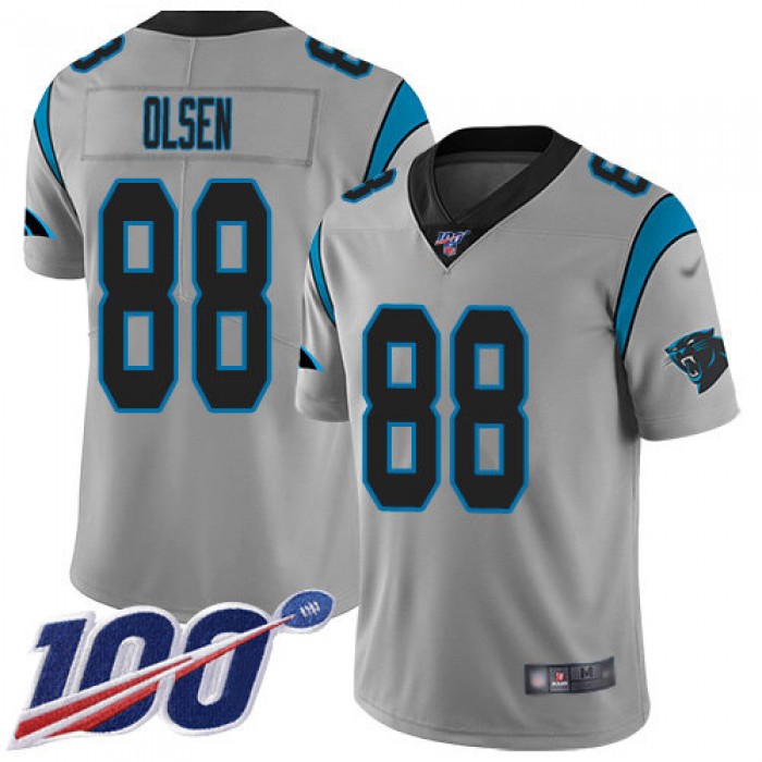 Nike Panthers #88 Greg Olsen Silver Men's Stitched NFL Limited Inverted Legend 100th Season Jersey