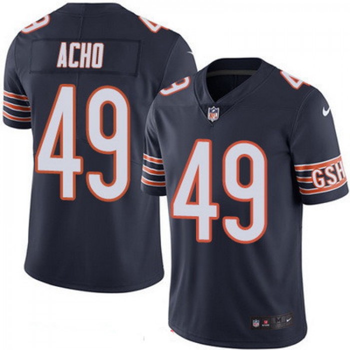 Men's Chicago Bears #49 Sam Acho Navy Blue 2016 Color Rush Stitched NFL Nike Limited Jersey