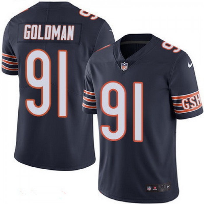 Men's Chicago Bears #91 Eddie Goldman Navy Blue 2016 Color Rush Stitched NFL Nike Limited Jersey
