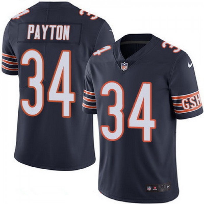 Men's Chicago Bears #34 Walter Payton Navy Blue 2016 Color Rush Stitched NFL Nike Limited Jersey
