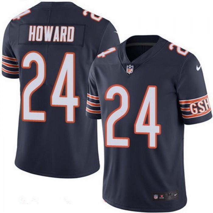 Men's Chicago Bears #24 Jordan Howard Navy Blue 2016 Color Rush Stitched NFL Nike Limited Jersey